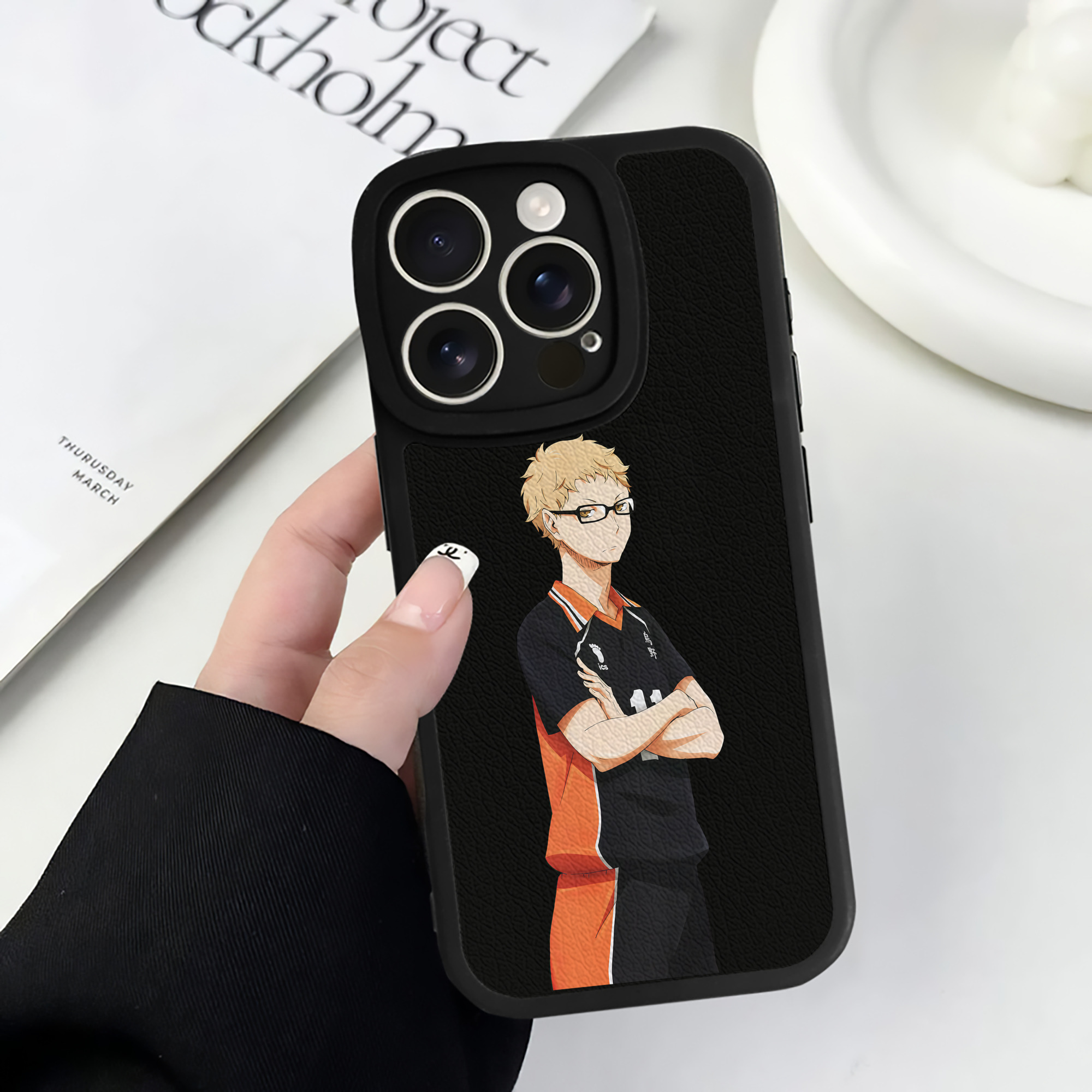 （画像用） ハイキュー!! Haikyu!! 【iPhone 16シリーズ対応】シリコンスマホケース（レザー調） 材質：シリコン